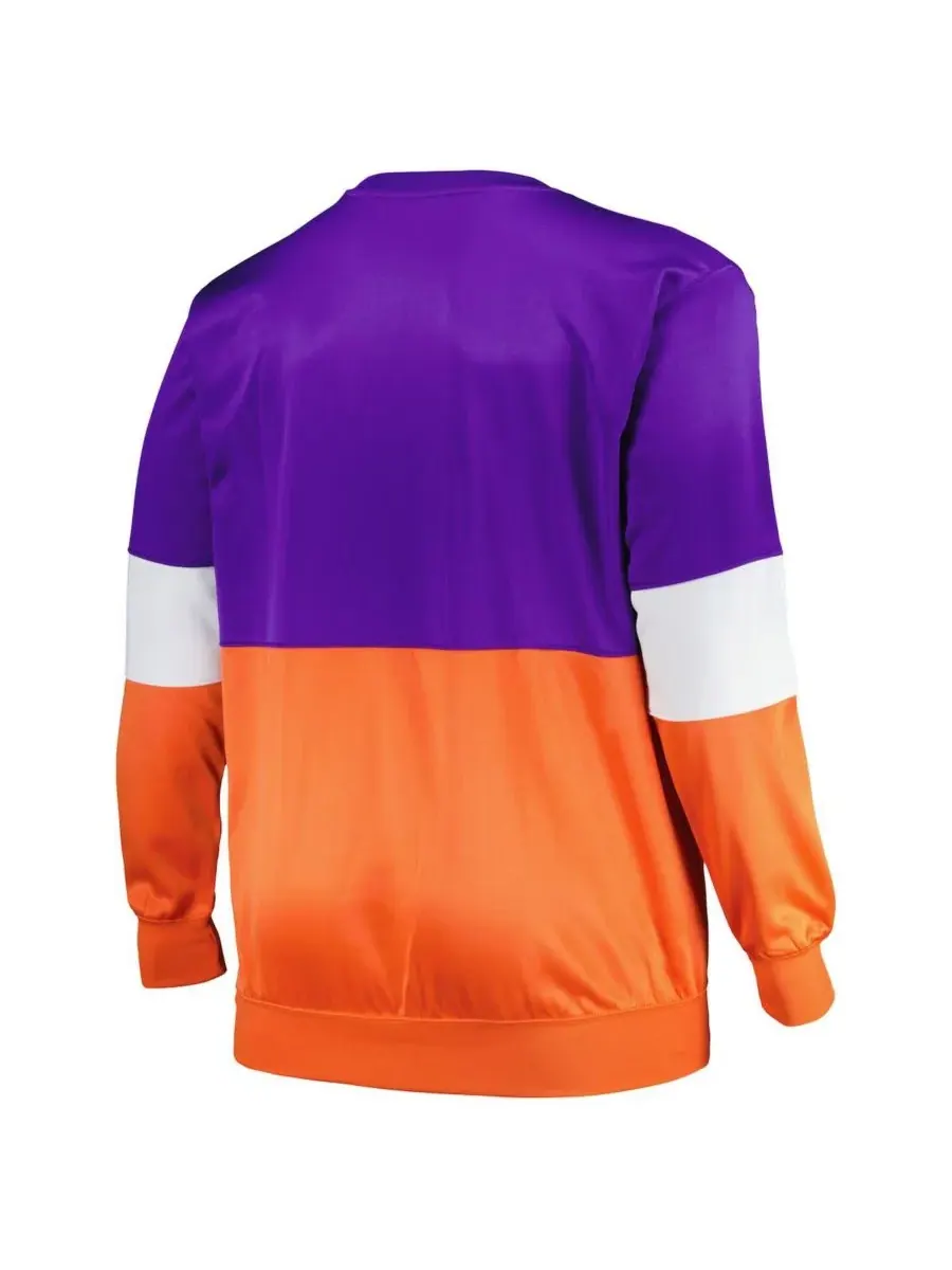 Fanatics Мужская фиолетово-оранжевая толстовка с разрезом и логотипом Phoenix Suns, больших размеров — изображение 2 из 3