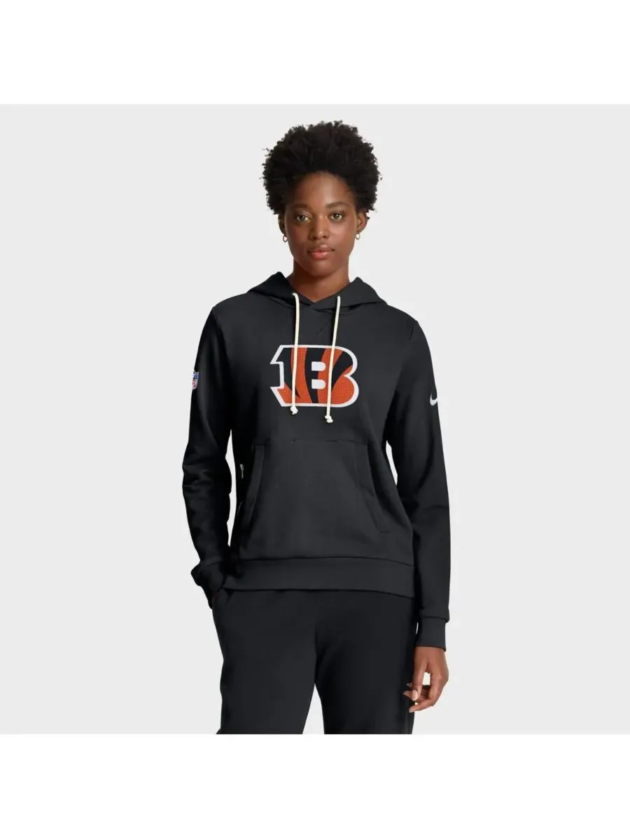 Nike Женская черная толстовка Cincinnati Bengals Sideline Standard Issue Initial Home Dri-FIT — изображение 1 из 4, черный
