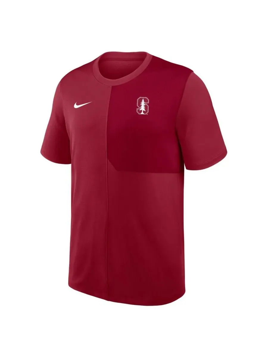 Мужская футболка Cardinal Stanford Cardinal 2025 Sideline UV Performance Coach Nike — изображение 2 из 3, красный