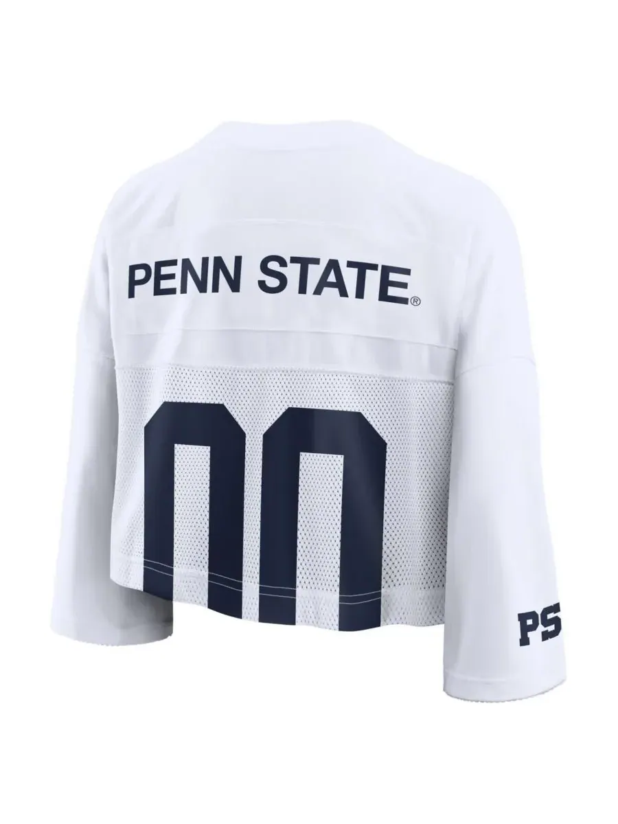 Nike Женская белая укороченная сетчатая футболка Penn State Nittany Lions Dri-FIT Fashion Jersey — изображение 3 из 3, белый