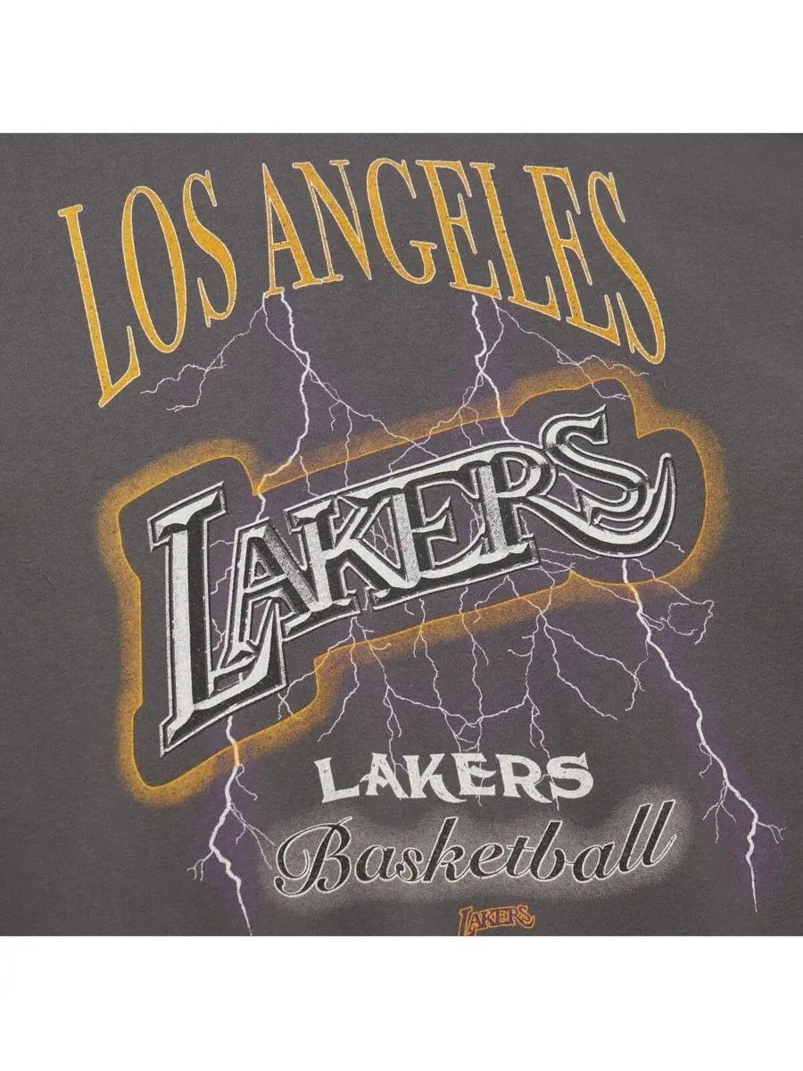 Mitchell & Ness Женская легкая толстовка-пуловер Los Angeles Lakers Hardwood Classics угольного — изображение 2 из 5