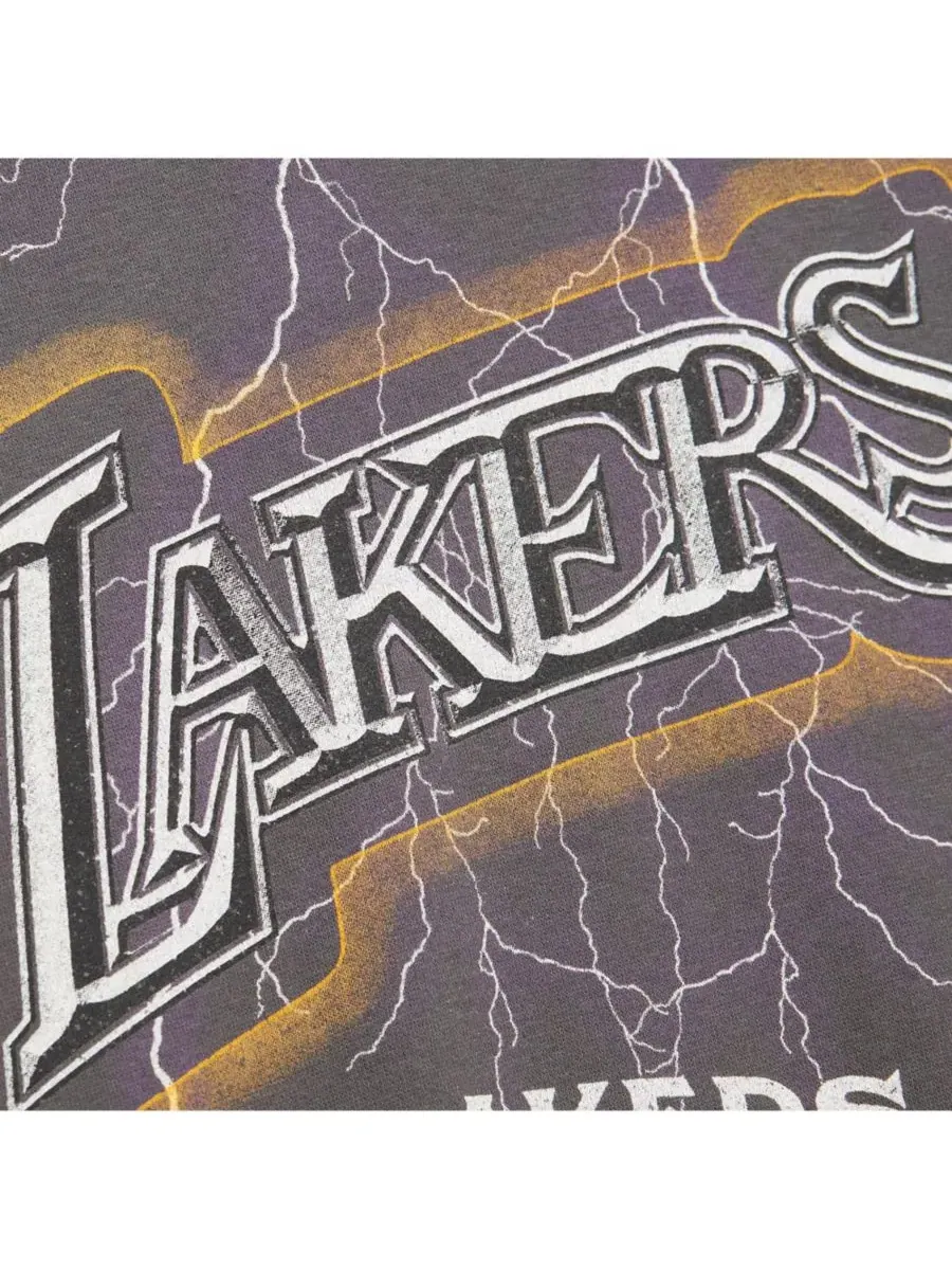 Mitchell & Ness Женская легкая толстовка-пуловер Los Angeles Lakers Hardwood Classics угольного — изображение 5 из 5