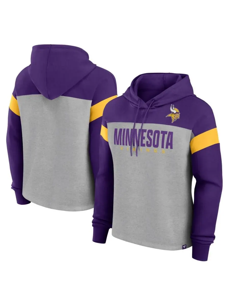 Fanatics Женская толстовка с капюшоном серо-фиолетового цвета с надписью "Minnesota Vikings Bold — изображение 1 из 3