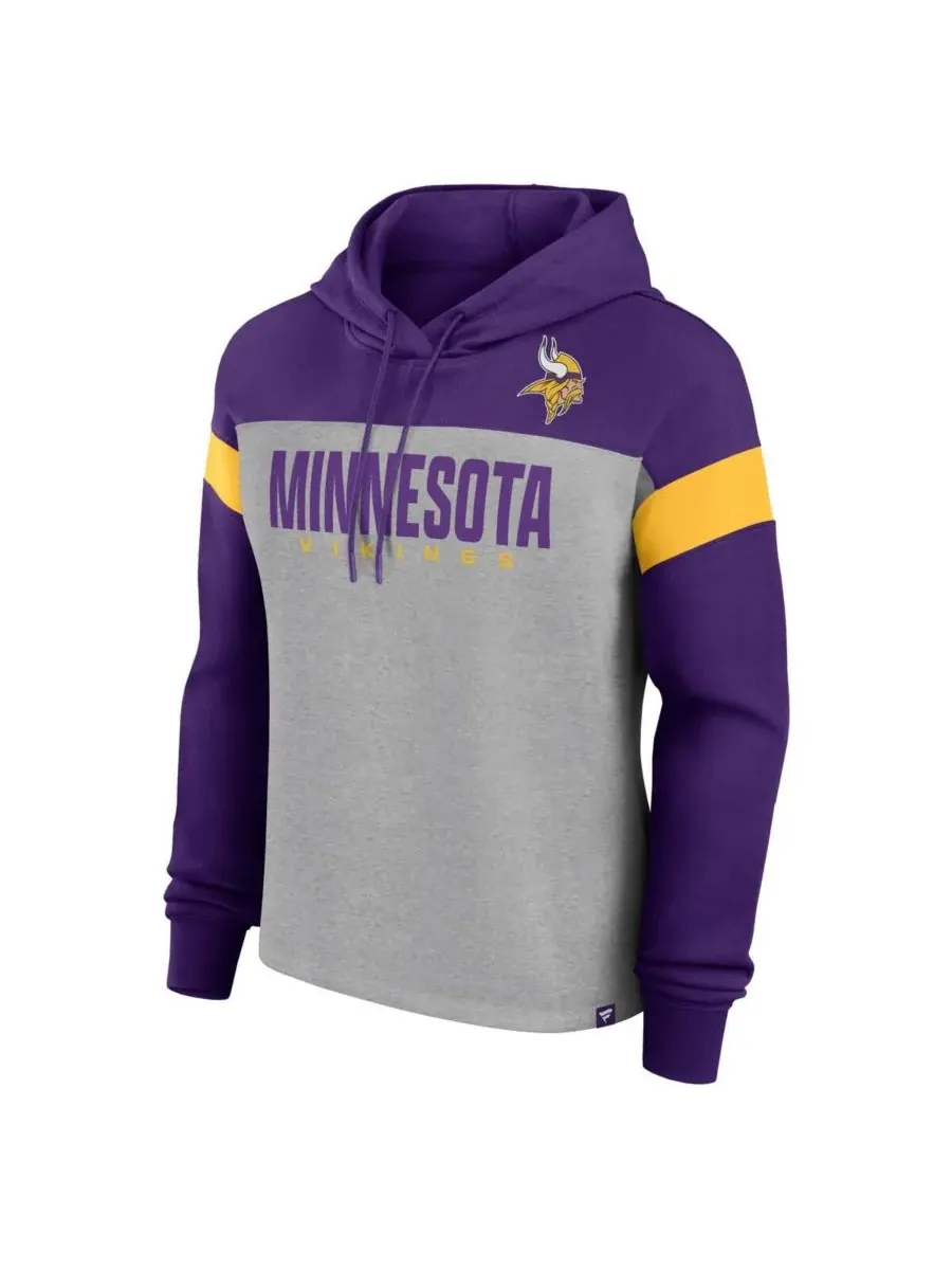 Fanatics Женская толстовка с капюшоном серо-фиолетового цвета с надписью "Minnesota Vikings Bold — изображение 3 из 3