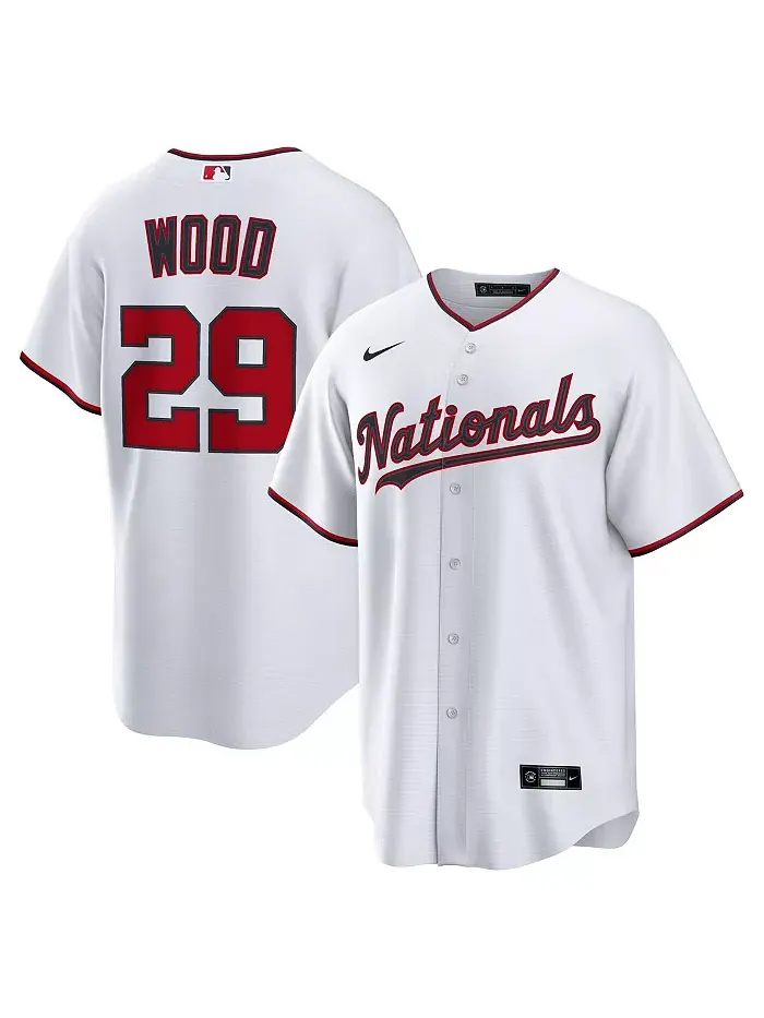 Мужская реплика игровой футболки James Wood Washington Nationals Home Replica 2.0 Nike — изображение 1 из 3