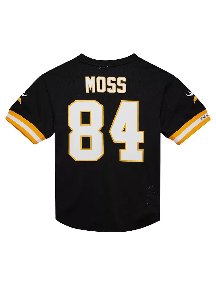 Мужская футболка с сетчатыми вставками Randy Moss, черная, Minnesota Vikings, с именем и номером — изображение 3 из 3