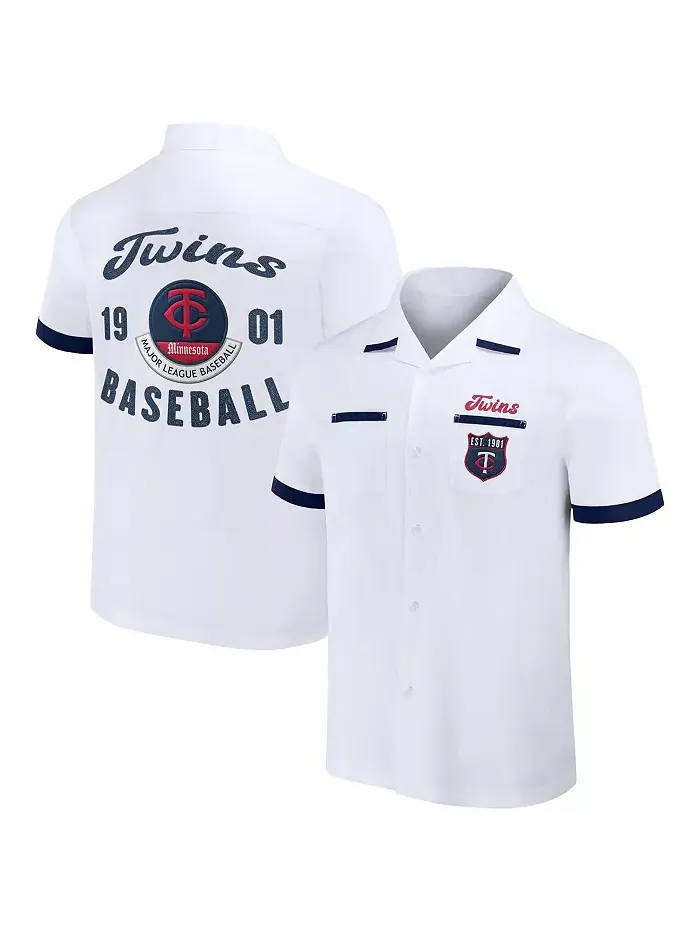 Мужская рубашка на пуговицах для боулинга Darius Rucker Collection от White Minnesota Twins Fanatics — изображение 1 из 3