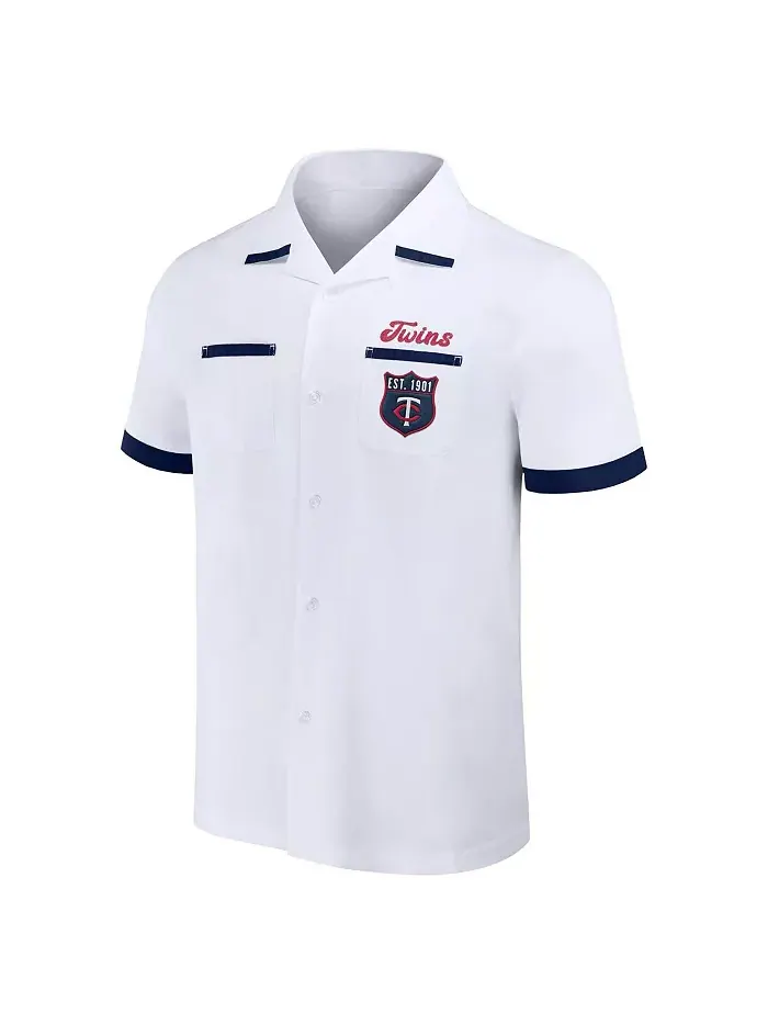 Мужская рубашка на пуговицах для боулинга Darius Rucker Collection от White Minnesota Twins Fanatics — изображение 3 из 3