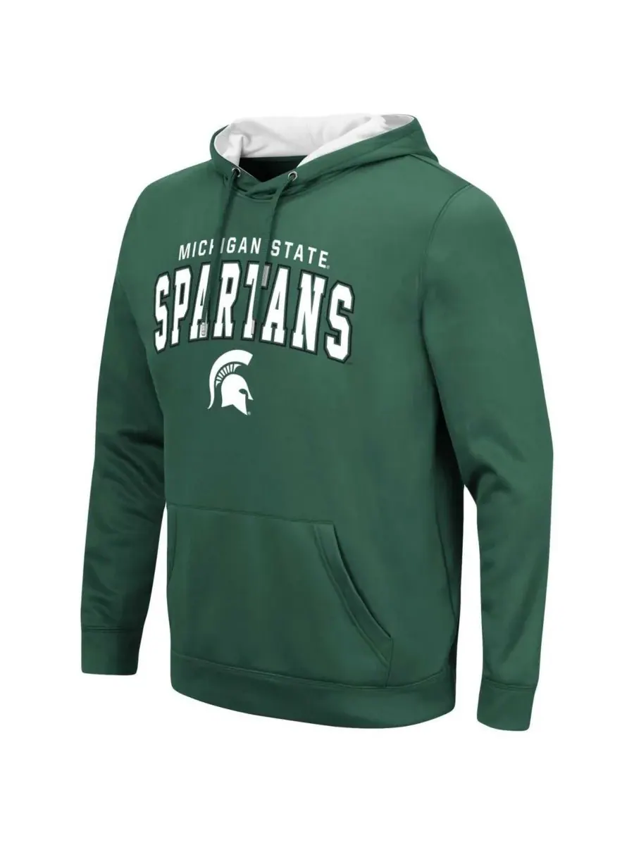 Colosseum Мужская зеленая толстовка с капюшоном Michigan State Spartans Resistance — изображение 3 из 3, зеленый
