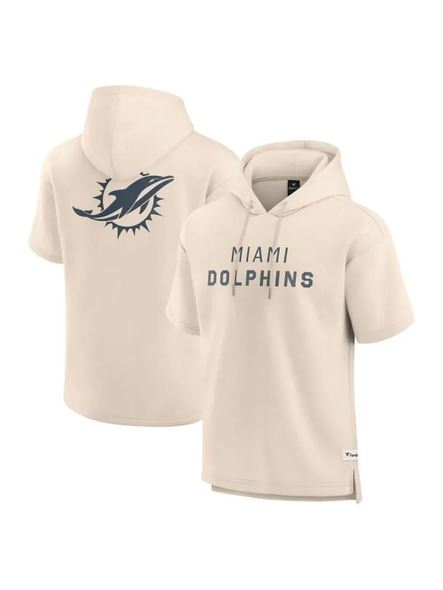 Fanatics Мужская кремовая толстовка с коротким рукавом и надписью Miami Dolphins Elements Future — изображение 1 из 3