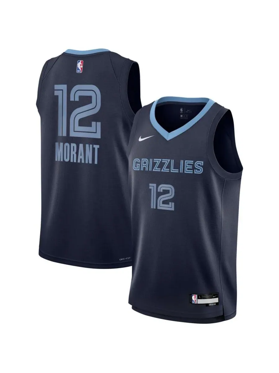 Nike Футболка Big Boys Ja Morant Navy Memphis Grizzlies Swingman Jersey - Icon Edition — изображение 1 из 3, темно-синий