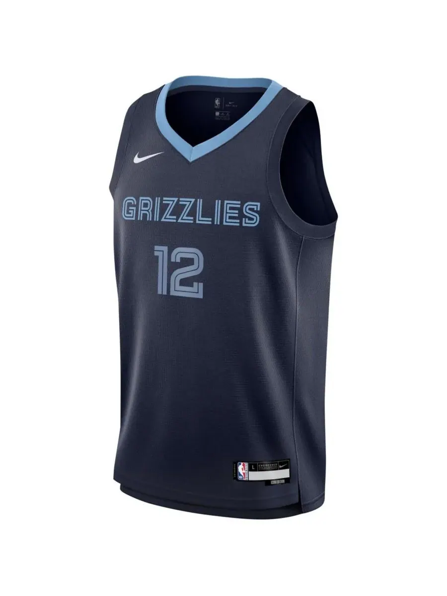 Nike Футболка Big Boys Ja Morant Navy Memphis Grizzlies Swingman Jersey - Icon Edition — изображение 2 из 3, темно-синий