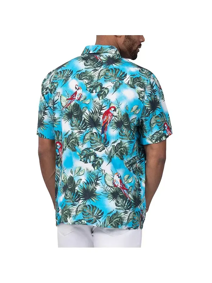 Мужская светло-голубая рубашка на пуговицах Chase Elliott Jungle Parrot Party Margaritaville — изображение 2 из 2