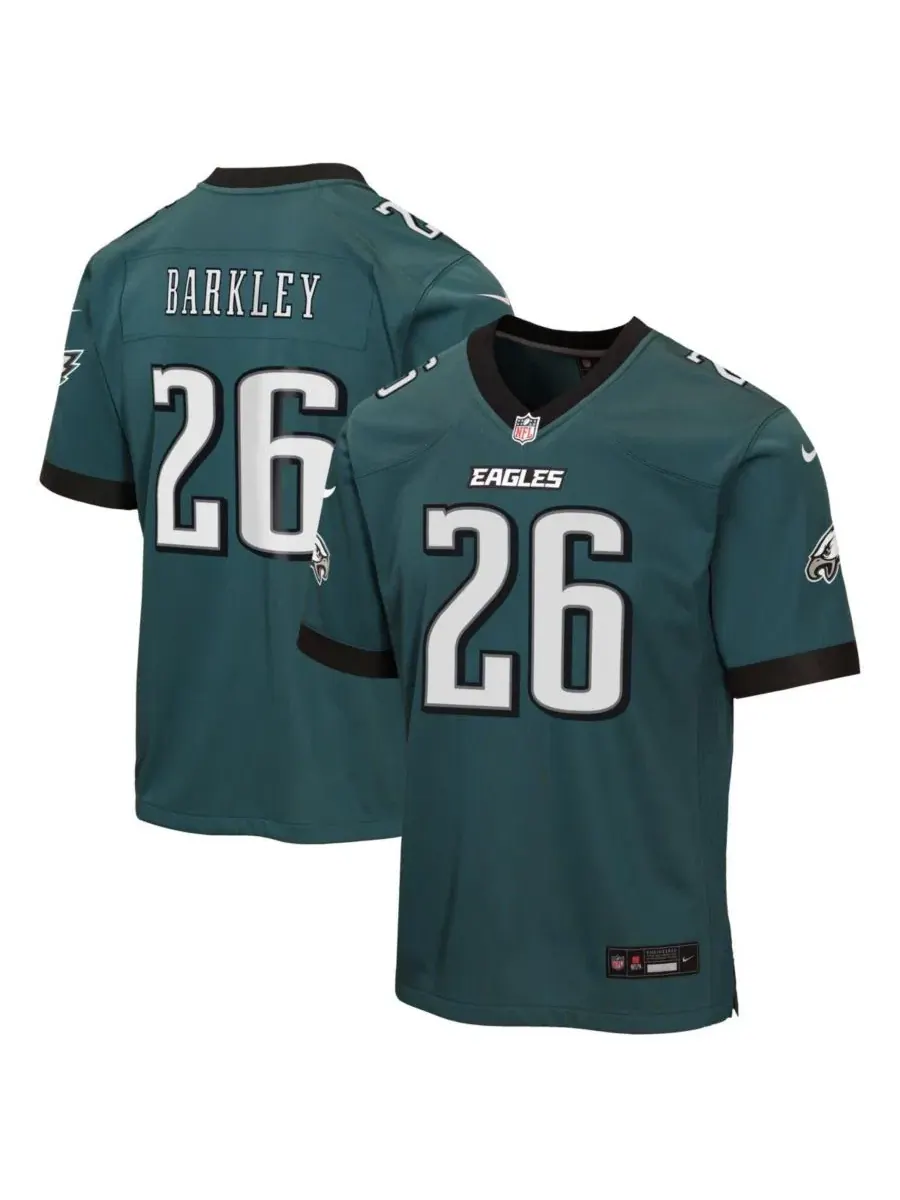Игровая футболка команды Philadelphia Eagles цвета «полуночно-зеленый» для мальчиков и девочек Nike — изображение 1 из 3