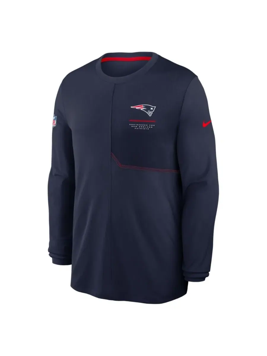 Лонгслив мужской Nike с длинным рукавом, New England Patriots Sideline Coaches UV Dri-FIT — изображение 2 из 3, темно-синий