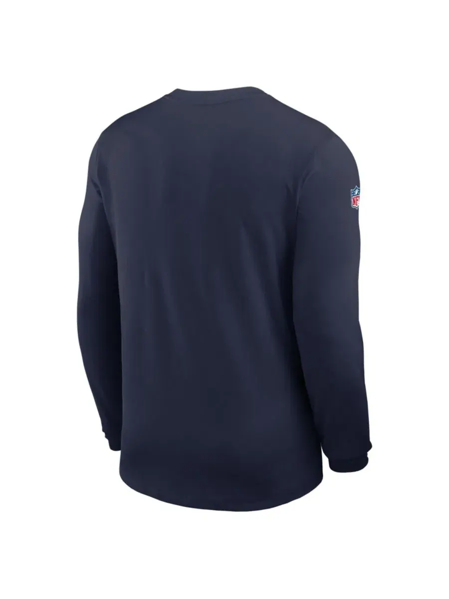 Лонгслив мужской Nike с длинным рукавом, New England Patriots Sideline Coaches UV Dri-FIT — изображение 3 из 3, темно-синий