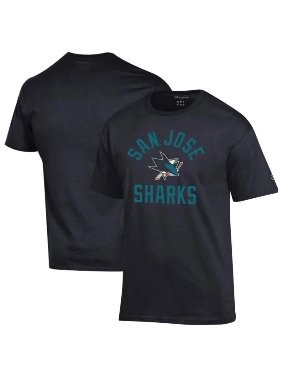 Футболка с принтом San Jose Sharks Primary Logo Jersey Champion — изображение 1 из 3, черный