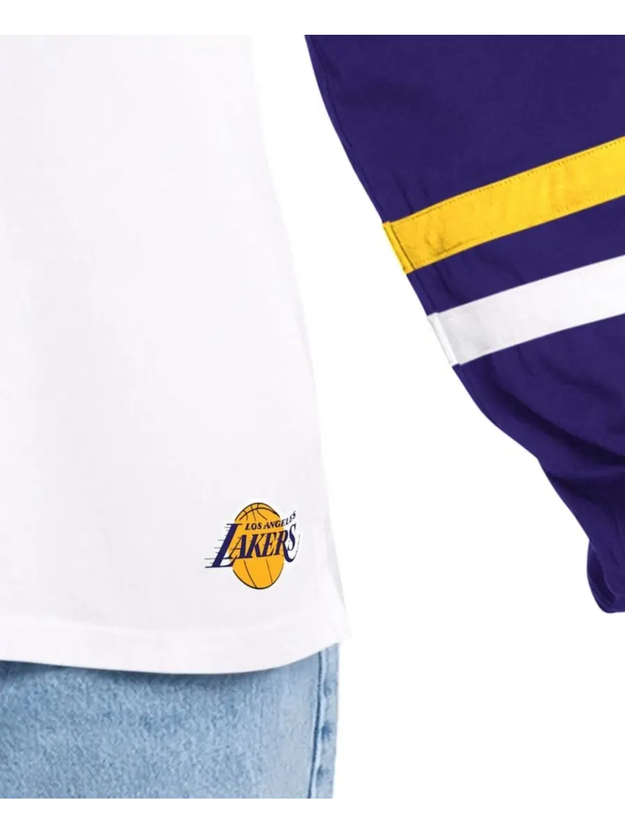 Женская футболка-худи оверсайз с длинным рукавом Los Angeles Lakers Key Player G-III 4Her by Carl — изображение 4 из 4, белый