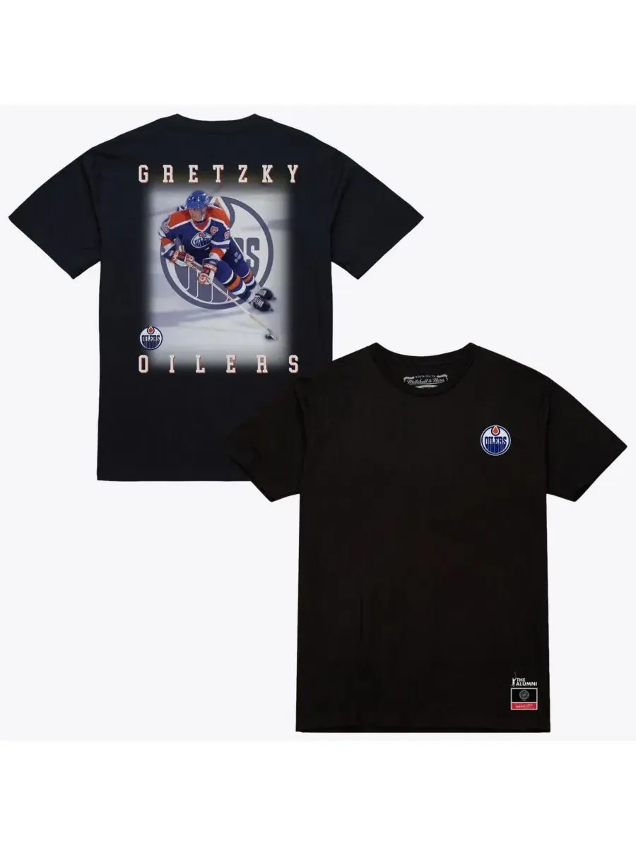 Футболка с фотографией Уэйна Гретцки Mitchell & Ness — изображение 1 из 3, черный