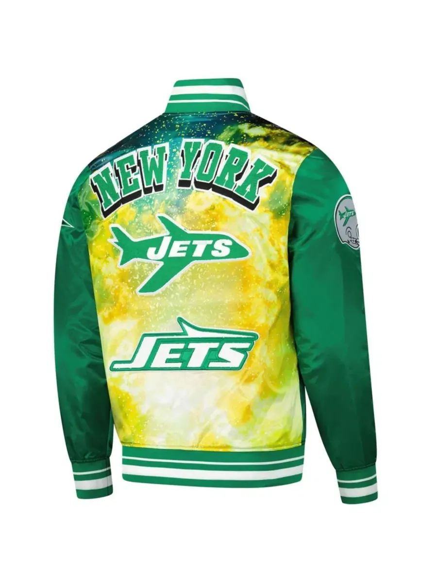 Куртка на кнопках с сатиновым блеском и принтом, New York Jets Pro Standard — изображение 2 из 3, зеленый