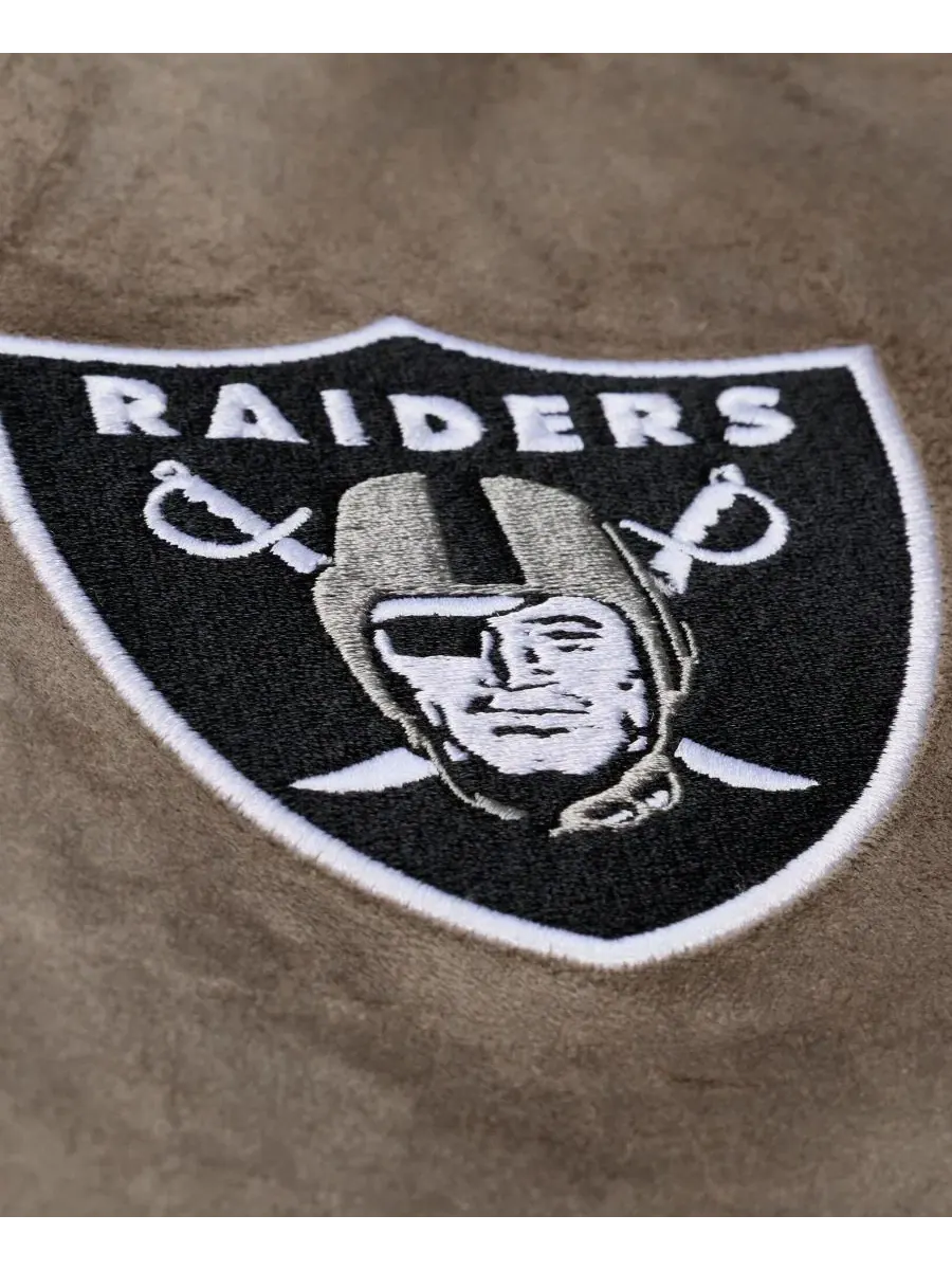 Женская куртка-ветровка Full-snap Varsity Oakland Raiders Mitchell & Ness — изображение 2 из 6, бежевый
