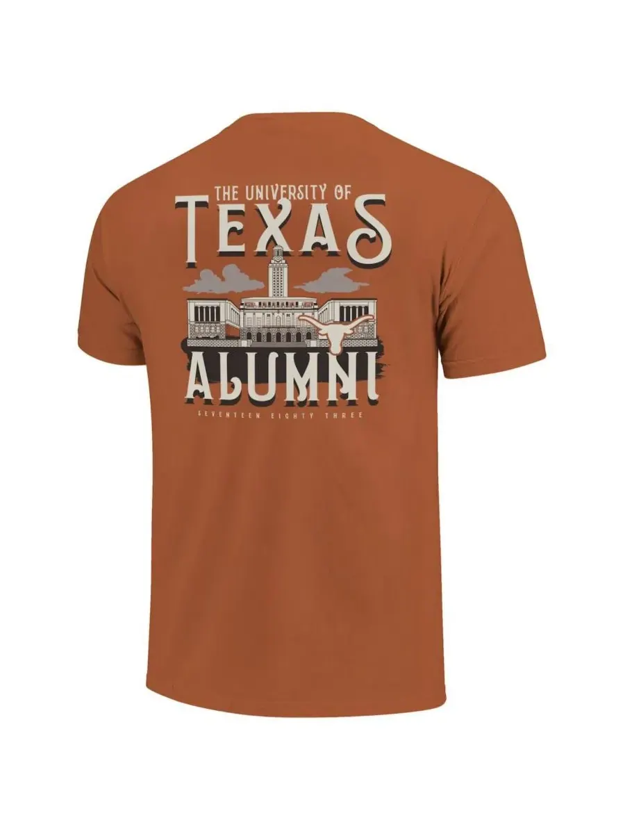 Футболка с принтом Texas Longhorns Comfort Colors Campus Alumni Image One — изображение 2 из 3, оранжевый