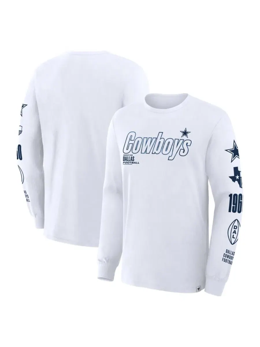 Футболка с длинным рукавом с принтом Legacy Dallas Cowboys Fanatics — изображение 1 из 3, белый