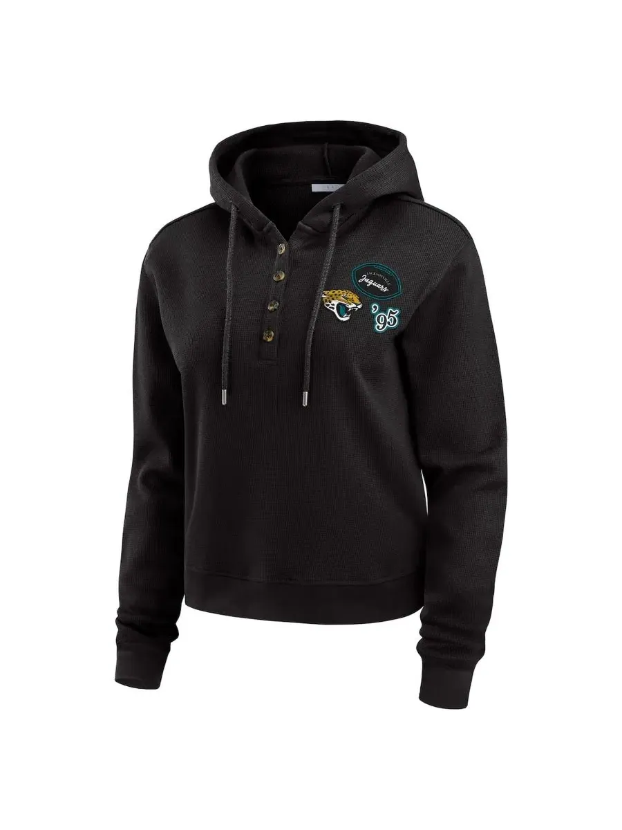 Худи с капюшоном из вафли с принтом Jacksonville Jaguars WEAR by Erin Andrews — изображение 2 из 4, черный
