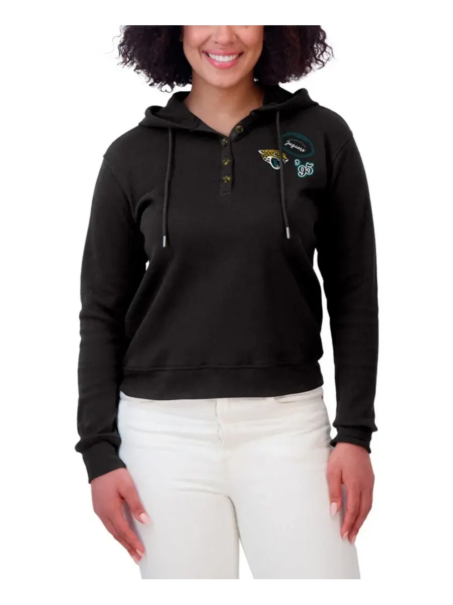 Худи с капюшоном из вафли с принтом Jacksonville Jaguars WEAR by Erin Andrews — изображение 4 из 4, черный