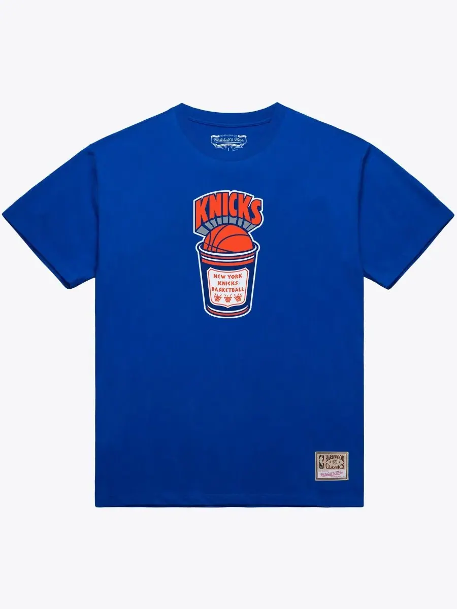 Футболка с принтом Coffee Cup New York Knicks Mitchell & Ness — изображение 1 из 2, синий