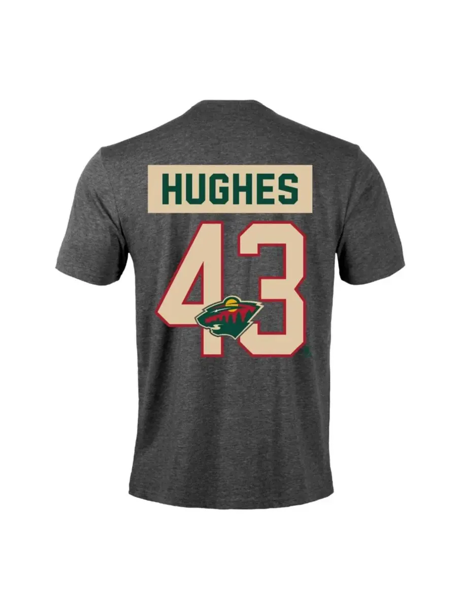 Футболка с коротким рукавом Quinn Hughes Gray Minnesota Wild Richmond LevelWear — изображение 2 из 3, серый