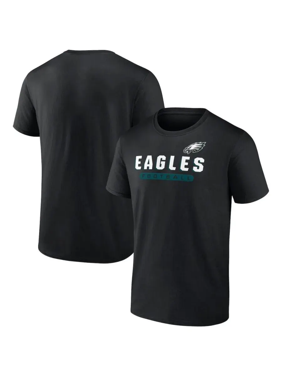 Футболка с длинным рукавом с принтом Philadelphia Eagles Fanatics Mto Label — изображение 1 из 3, черный