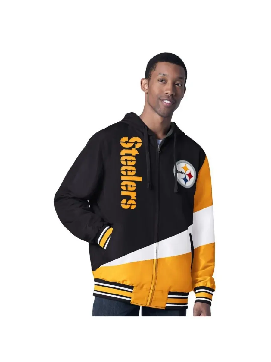 G-III Sports by Carl Banks Мужская двусторонняя куртка на молнии с капюшоном Pittsburgh Steelers — изображение 1 из 4