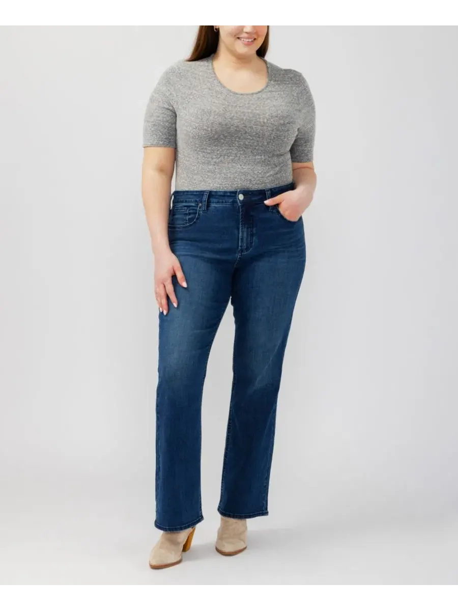 Джинсы-клеш с высокой посадкой Avery Curvy Fit Silver Jeans Co., Filtered Heart — изображение 2 из 10