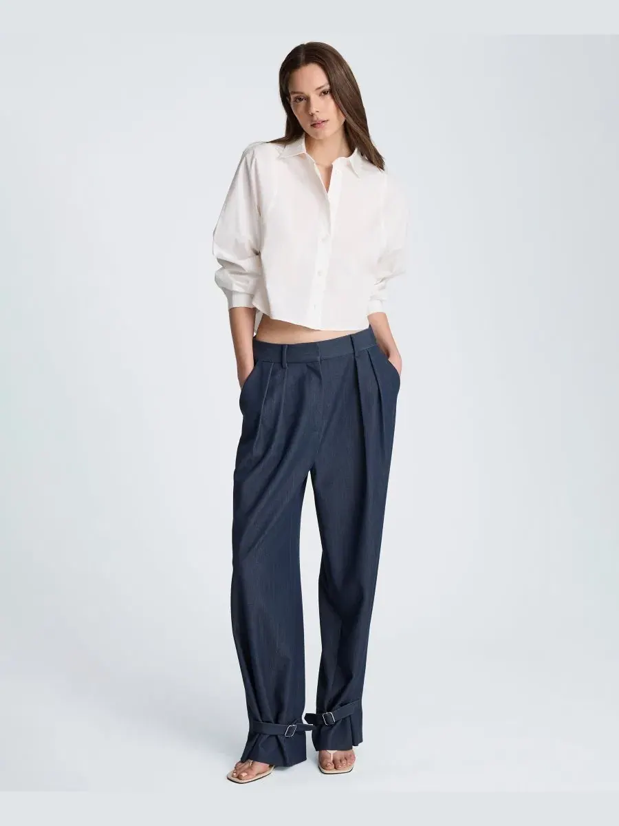 Брюки с высокой посадкой и поясом Kenneth Cole, Midnit Melange — изображение 8 из 11