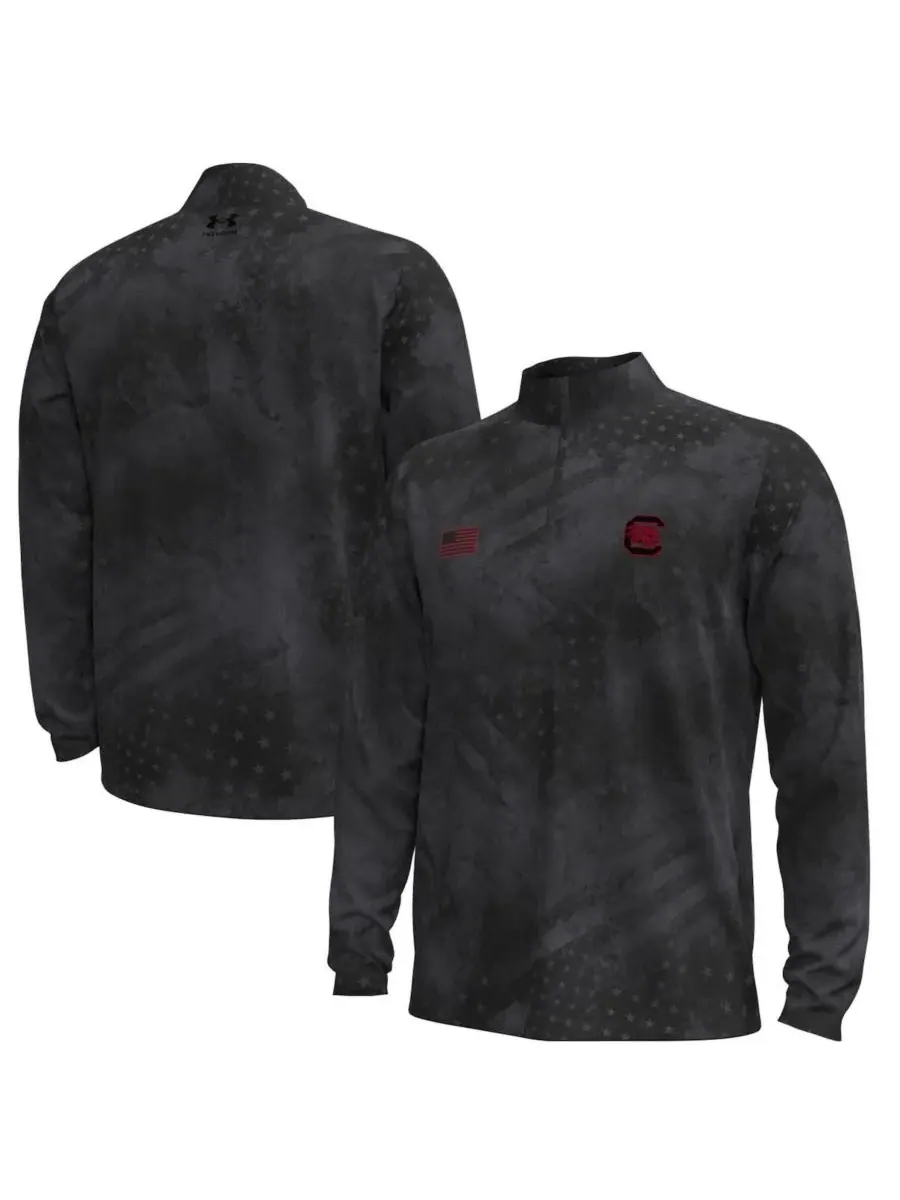 Under Armour Мужская черная толстовка с застежкой-молнией до середины груди из коллекции Freedom — изображение 1 из 3, черный