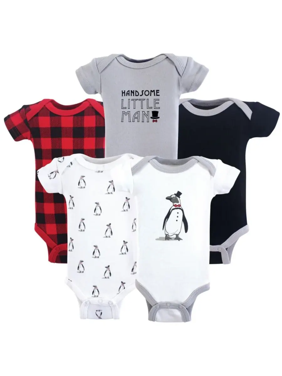 Набор из 5 удобных хлопковых боди Hudson Baby, Penguin 1 — изображение 1 из 2