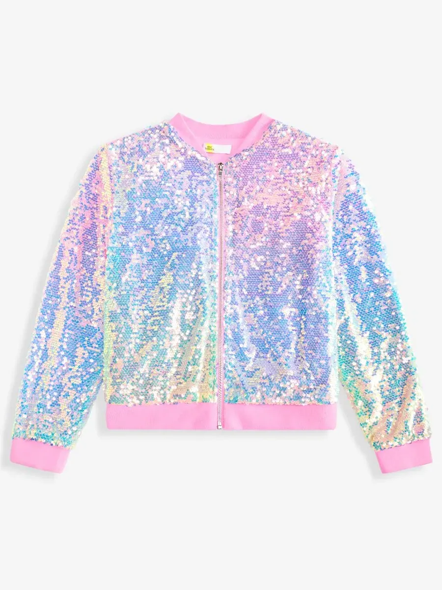 Детская куртка-бомбер с блестками, модель Sequin Ombre Epic Threads, Et Sequin Ombre — изображение 4 из 7