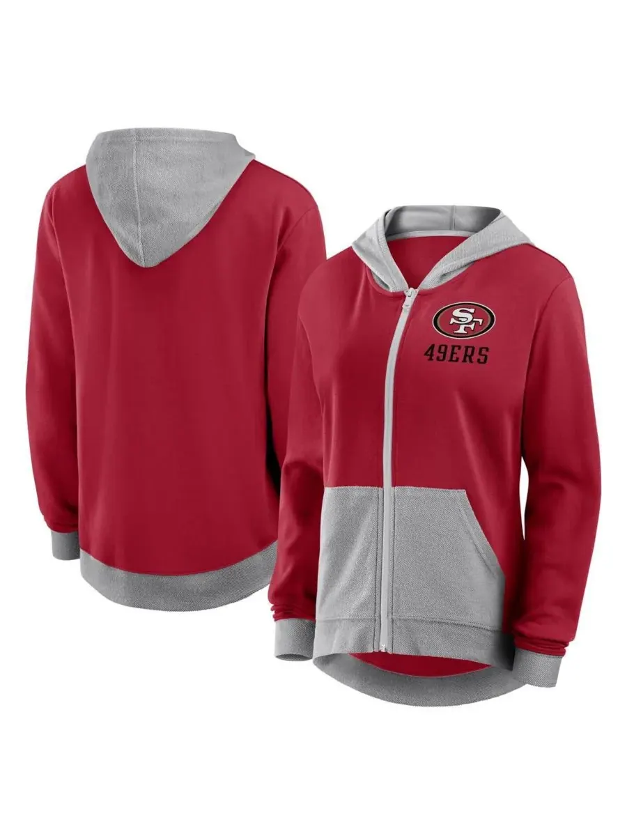 Женская алая толстовка на молнии San Francisco 49ers Hit It Fanatics — изображение 1 из 3, алый