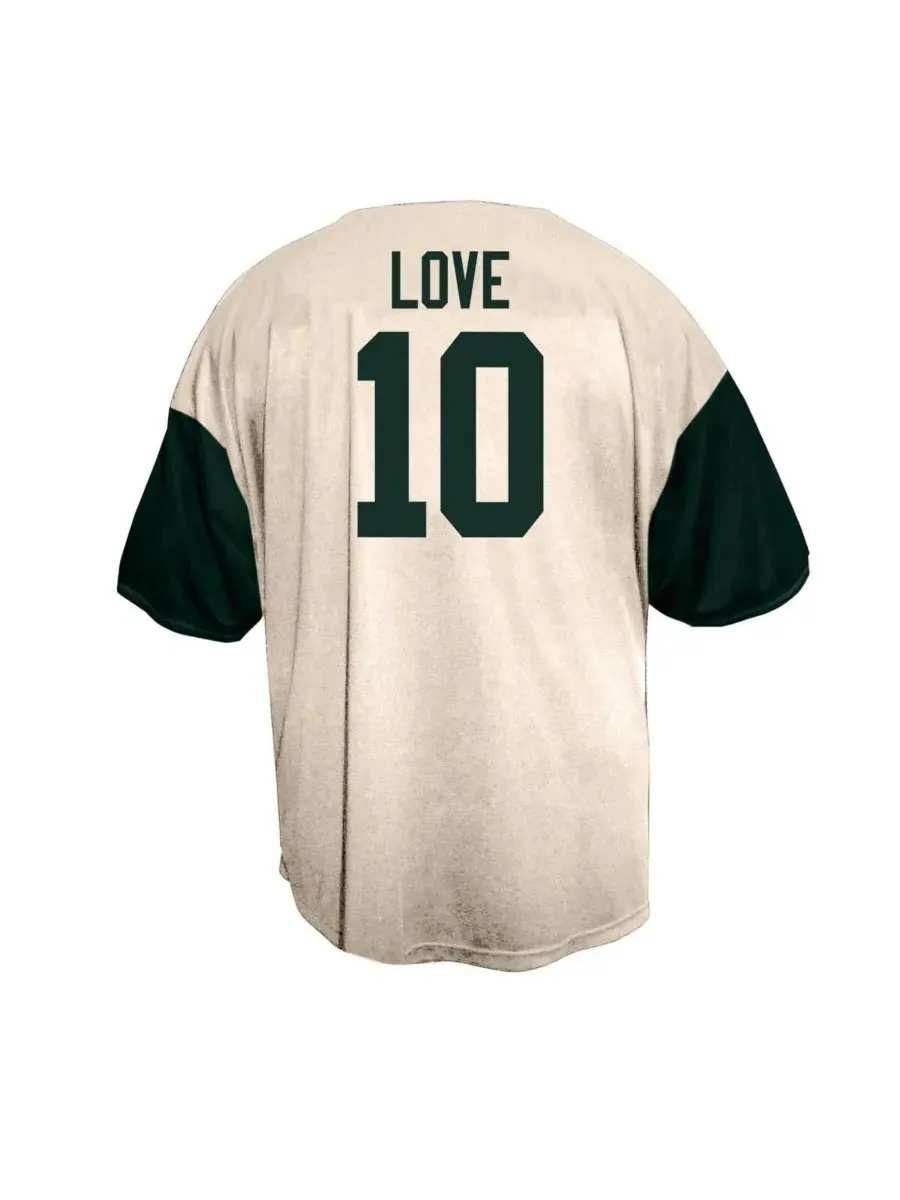 Fanatics Мужская бейсбольная рубашка Jordan Love Cream Green Bay Packers большого размера на — изображение 3 из 3, бежевый