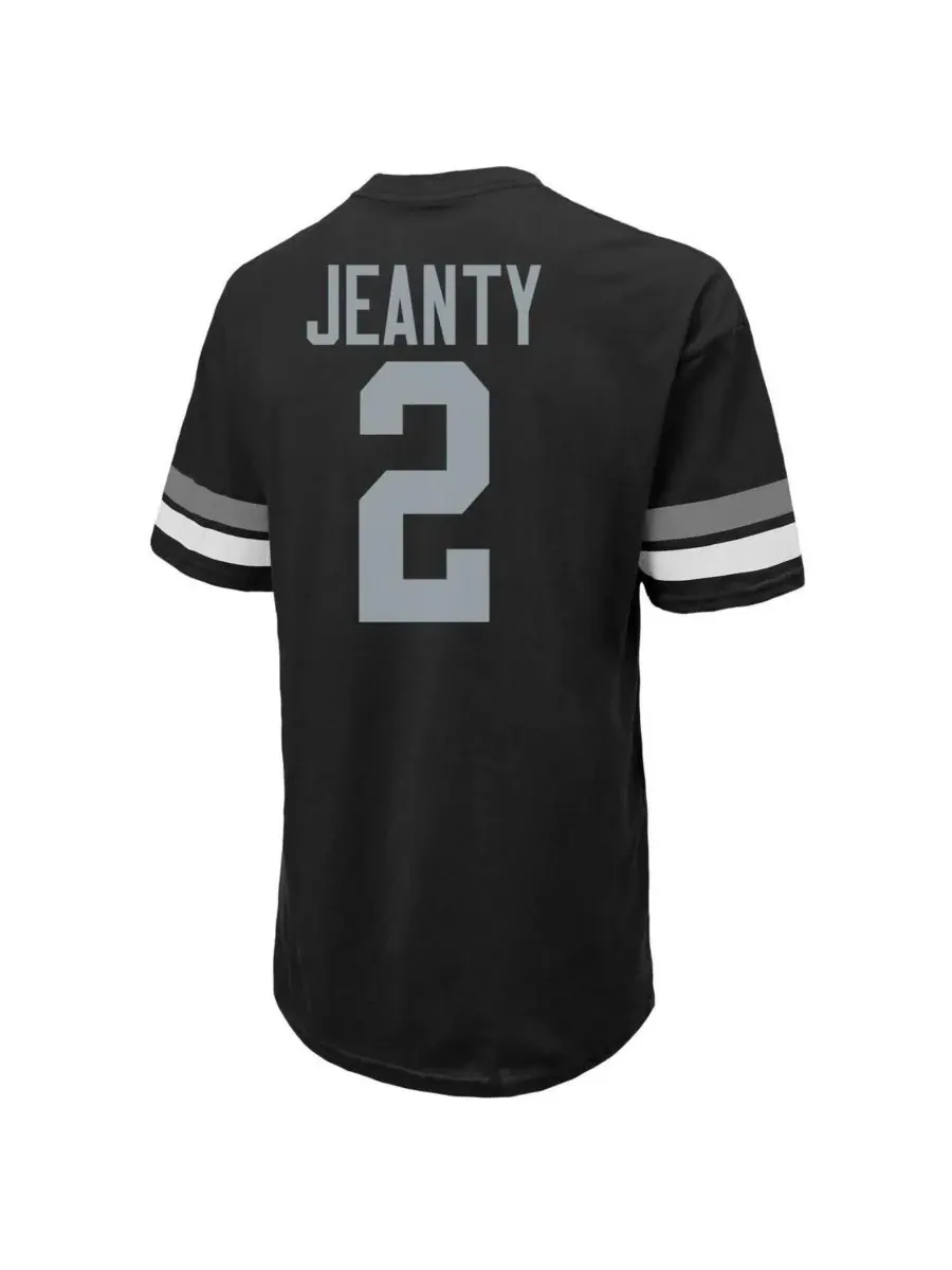 Majestic Мужская черная футболка Ashton Jeanty Las Vegas Raiders, посвященная первому раунду драфта — изображение 3 из 3