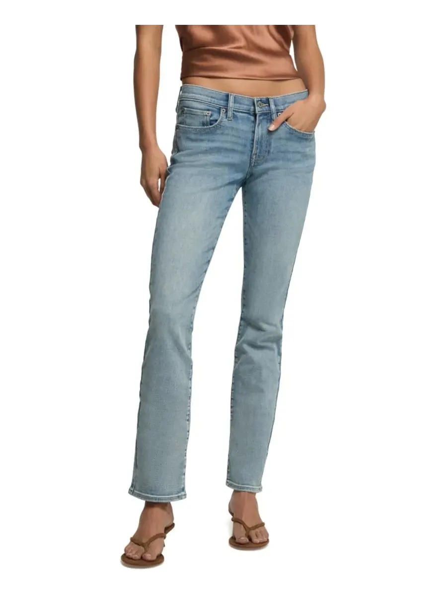 Женские прямые джинсы средней посадки Lucky Brand, Pale Sky Wash