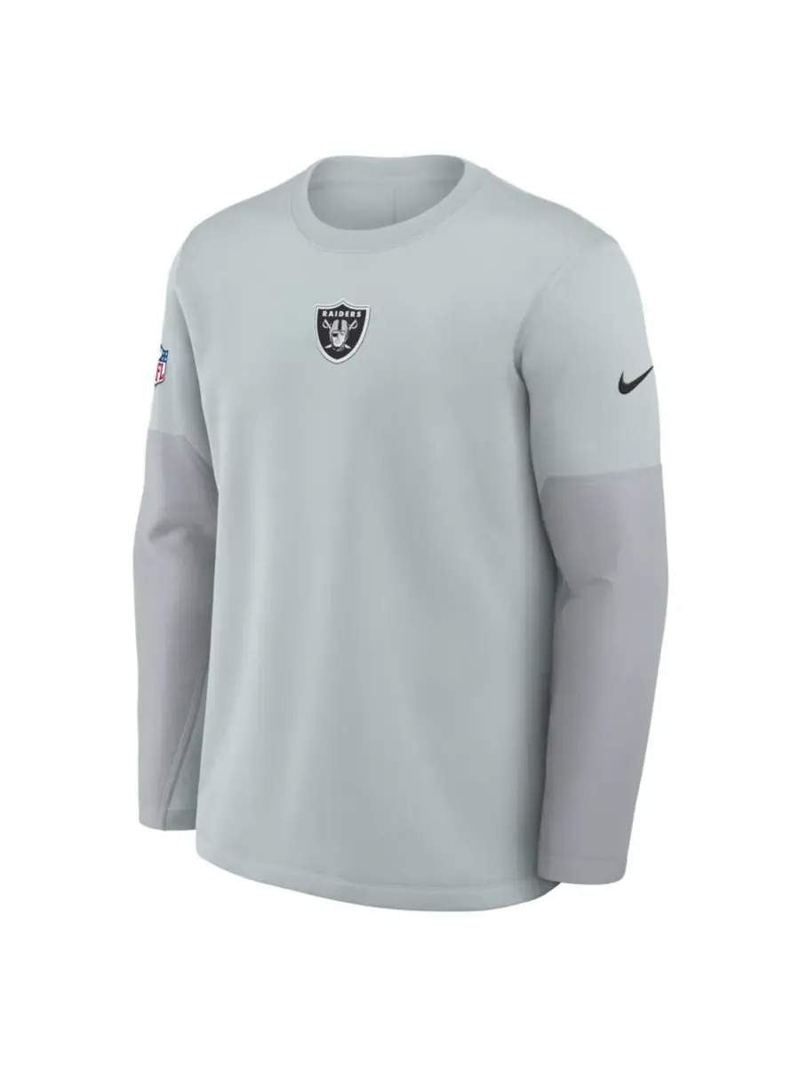 Nike Мужская серебристая футболка с длинным рукавом Las Vegas Raiders Sideline Scripted to Win — изображение 5 из 5