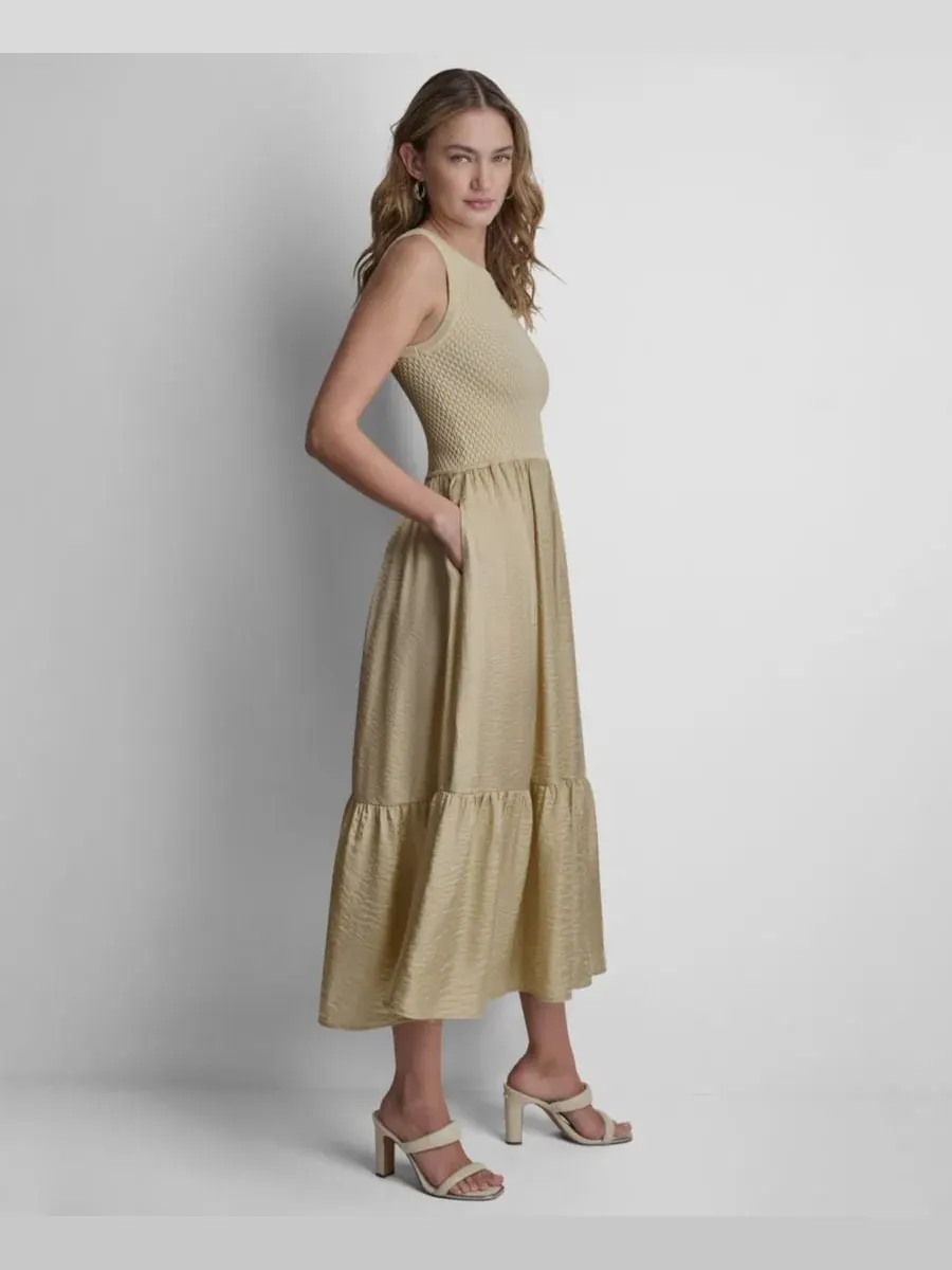 Женский свитер без рукавов, миди-платье из комбинированных материалов DKNY, Mojave Desert — изображение 3 из 5