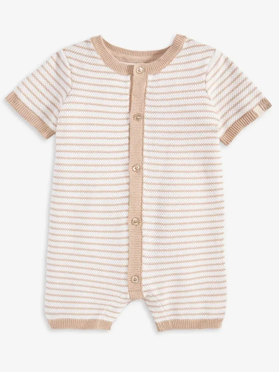 Детский комбинезон Everyday Baby Essentials из полосатого трикотажа из хлопка для мальчиков First — изображение 1 из 3