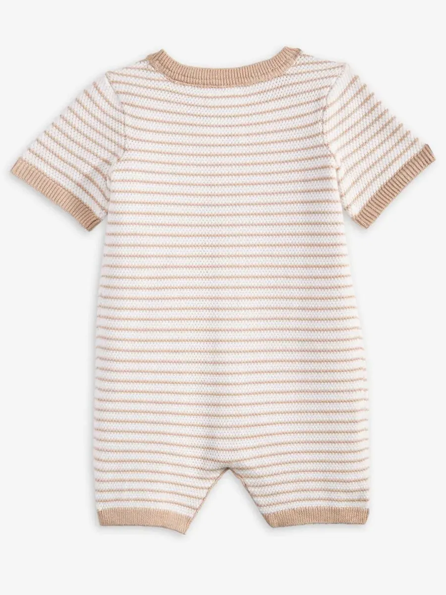 Детский комбинезон Everyday Baby Essentials из полосатого трикотажа из хлопка для мальчиков First — изображение 2 из 3