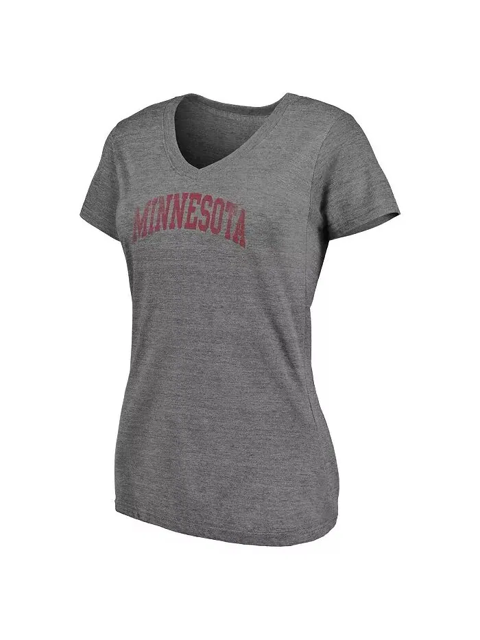 Женская футболка Minnesota Golden Gophers Slab Serif 2-Hit с V-образным вырезом и трехкомпонентной — изображение 2 из 3