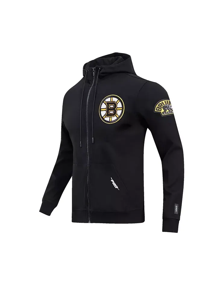 Мужская черная худи-куртка на молнии Boston Bruins Classic Chenille Pro Standard