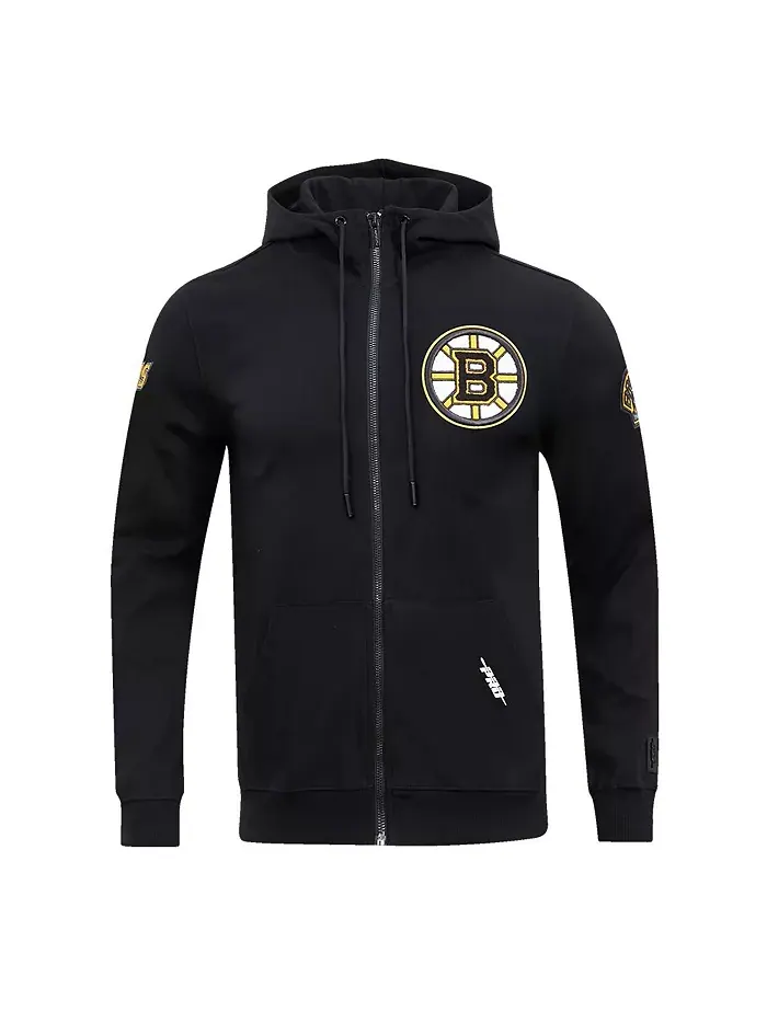 Мужская черная худи-куртка на молнии Boston Bruins Classic Chenille Pro Standard — изображение 3 из 3