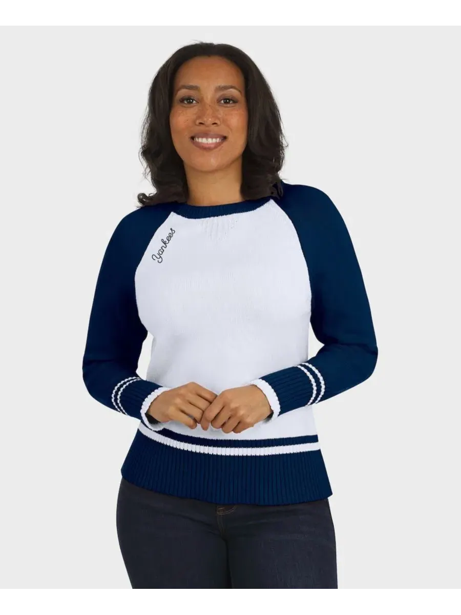 Свитер женский с регланом, с вышивкой, New York Yankees WEAR by Erin Andrews — изображение 5 из 7, белый